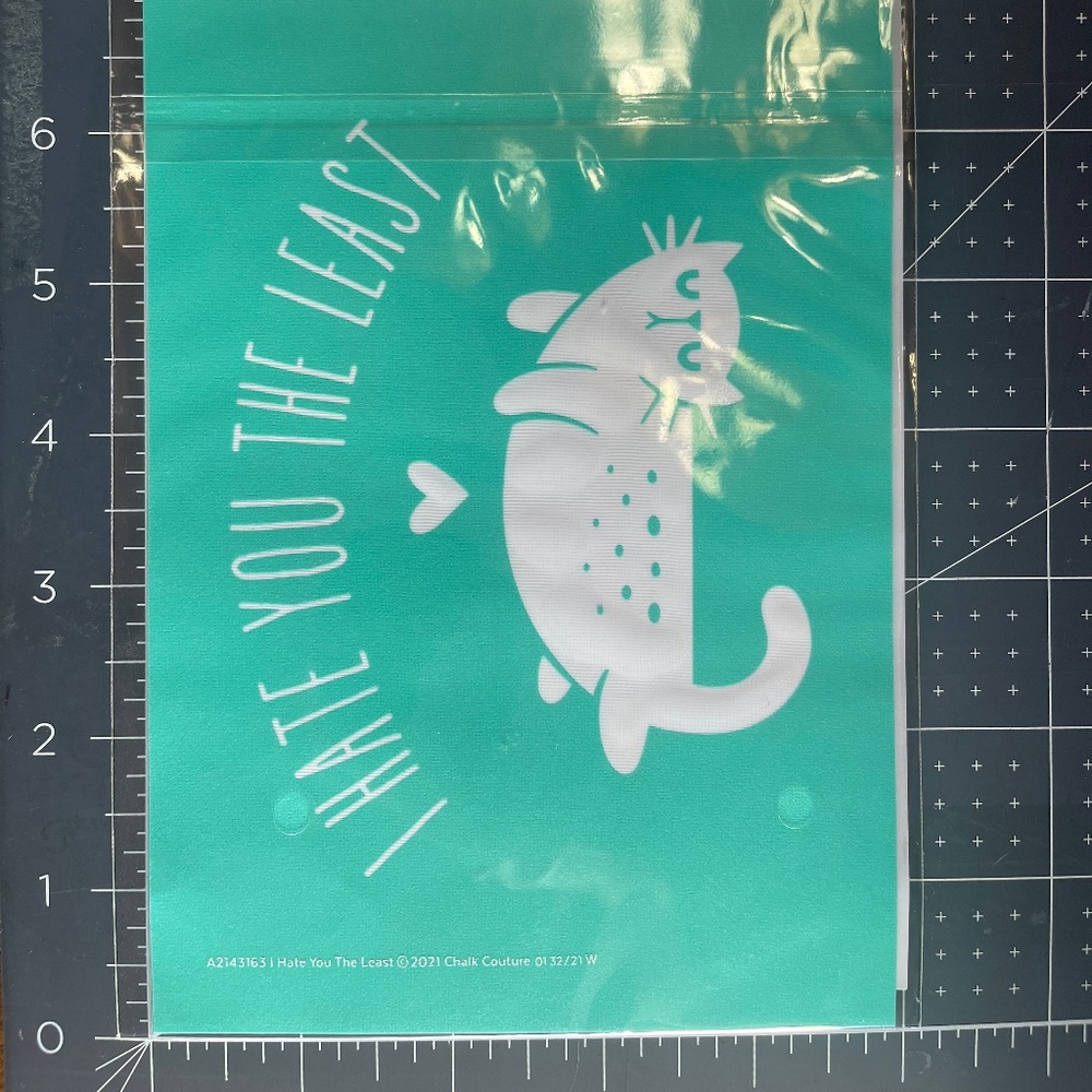 NEW Chalk Couture A Size Transfer - I Hate You the Least - A2143163